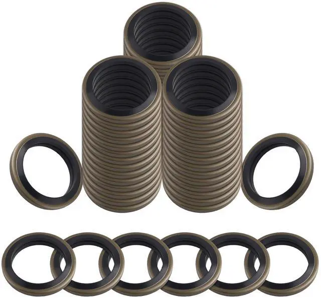 Main image of 50PCS Rubber & Metal M12 Oil Drain Plug Gasket,OEM 5741252 Oil Plug Crush Washer Compatible with Buick Pontiac Chevrolet GMC,Professional Car Oils Drain Plugs Washer (M12)