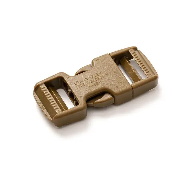 Alt view image 2 of 2 - Quick Side Release Buckle 1" Wide Nylon Webbing Strap Clip Heavy Duty Dual Adjustable Clasp for Tactical Backpack/Belt/Pack/Bag/Dog Collar Replacement Accessoires (Coyote Brown, 1")