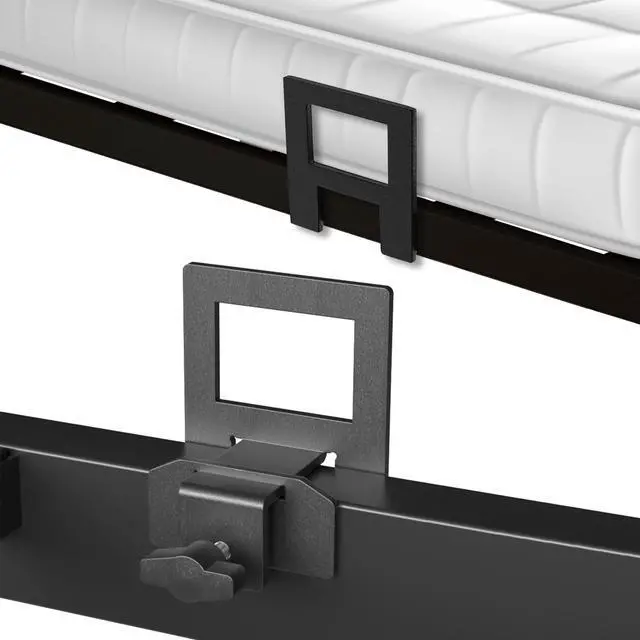 Alt view image 3 of 7 - Adjustable Non Slip Mattress Gaskets for Metal Bed Frame, 6 Pcs Mattress Holder in Place Gripper, Anti-Slip Baffle Retainer Bar, Keep Mattress from Sliding, Black