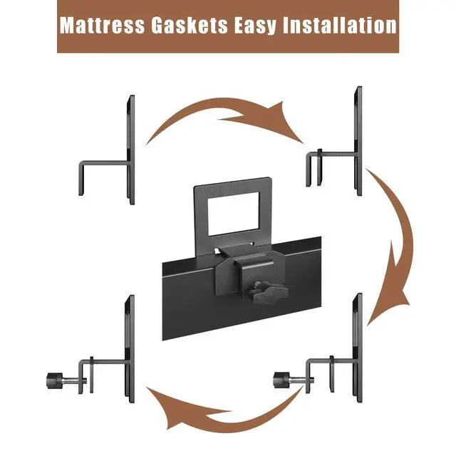 Alt view image 4 of 7 - Adjustable Non Slip Mattress Gaskets for Metal Bed Frame, 6 Pcs Mattress Holder in Place Gripper, Anti-Slip Baffle Retainer Bar, Keep Mattress from Sliding, Black