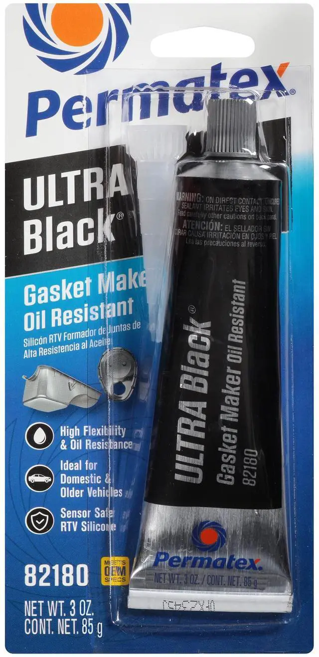 Main image of 82180 Ultra Black Maximum Oil Resistance RTV Silicone Gasket Maker, Sensor Safe and Non-Corrosive, for High Flex and Oil Resistant Applications 3 oz