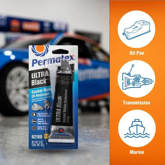 Alt view image 4 of 6 - 82180 Ultra Black Maximum Oil Resistance RTV Silicone Gasket Maker, Sensor Safe and Non-Corrosive, for High Flex and Oil Resistant Applications 3 oz