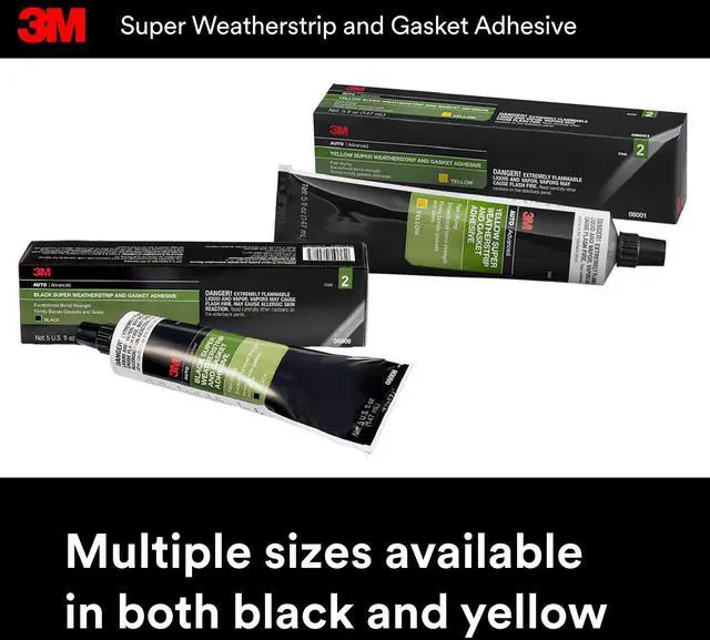 Alt view image 2 of 7 - Black Super Weatherstrip and Gasket Adhesive, 08008, 5 fl oz, 1 Per Pack