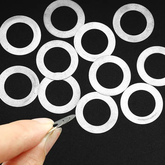 Main image of 10PCS M10x16x0.1mm Shim Washers, Metal Ultrathin Plain Gasket, Super Ultra Thin Flat Crush Washer Assortment Set, Good Wear Resistance, 304 Stainless Steel Shims Kit Assorted for Precise Fit