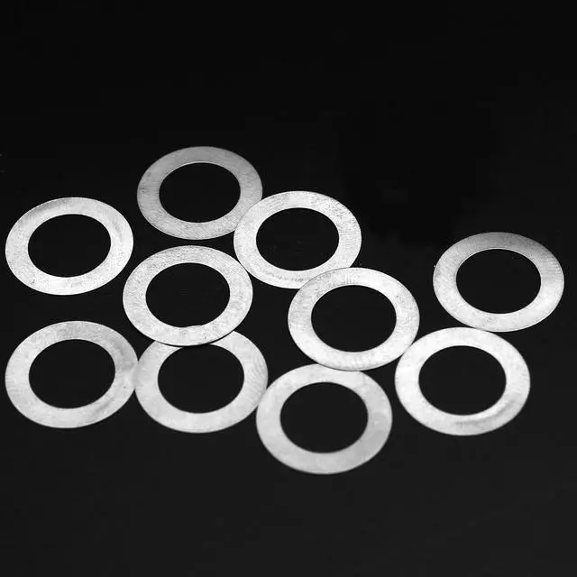 Alt view image 4 of 7 - 10PCS M10x16x0.1mm Shim Washers, Metal Ultrathin Plain Gasket, Super Ultra Thin Flat Crush Washer Assortment Set, Good Wear Resistance, 304 Stainless Steel Shims Kit Assorted for Precise Fit
