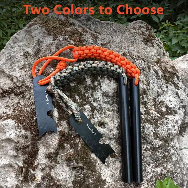 Alt view image 7 of 7 - Flint Ferro Rod, Survival Fire Starter and Striker Kit, 4/5 Inch | 20,000+ Strikes, Large Hot Sparks, Ferrocerium Rod with Paracord Landyard for Hiking and Camping