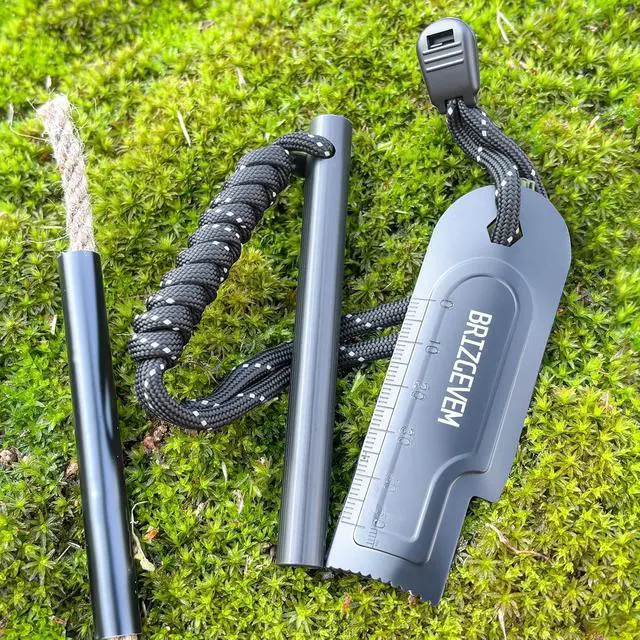 Alt view image 7 of 7 - Ferro Rod Fire Starter with Waxed Tinder Cord and Larger Striker | 6" and 4", 15,000+ Strikes, More sparks, Easier strikes, Waterproof flint fire steel, Reflective 550 paracord wrist lanyard