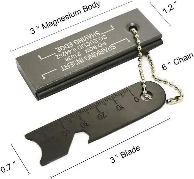 Main image of Magnesium Flint Fire Starter, 4 Pack | Survival Fire Blocks With Striker, For Camping/Hiking/Emergency