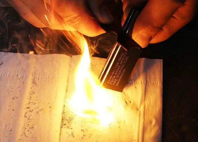 Alt view image 4 of 5 - Magnesium Flint Fire Starter, 4 Pack | Survival Fire Blocks With Striker, For Camping/Hiking/Emergency