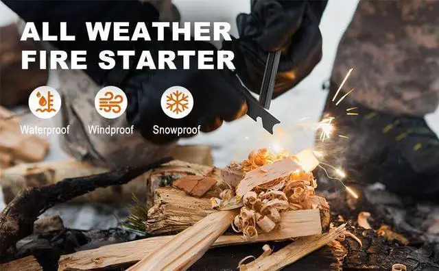 Main image of Magnesium Fire Starter Waterproof Fire Steel,4 Pack | Survival fire Striker Kit for Camping, Hiking, Hunting, Backpacking,Outdoor