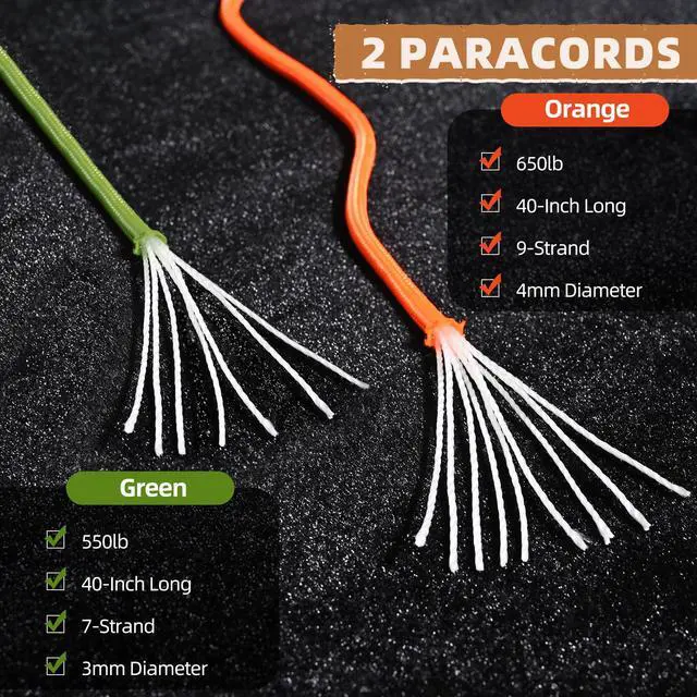 Alt view image 4 of 7 - Fire Starter Survival Kit, 10-Piece Ferro Rod Set with Tinder Wicks & Paracord, Flint and Steel Fire Striker for Camping, Bushcraft, Emergency Bug Out Bag, All-Weather Ignition