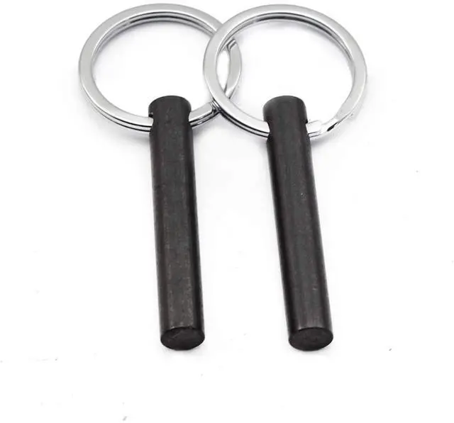 Main image of 2 Inches Survival Drilled Flint Fire Starter Rod Pack of (2) | Ferrocerium Rods Flint Steel with Keychain Ring, 2"(5cm) x 5/16"(8mm)