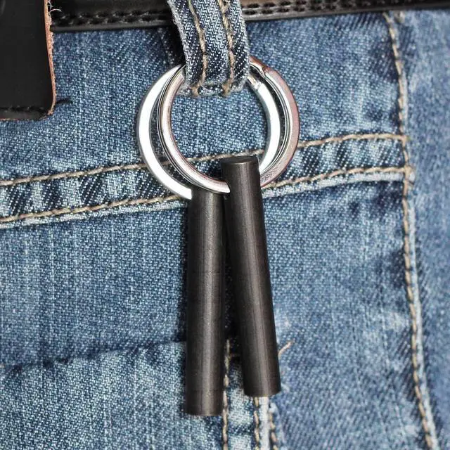 Alt view image 2 of 4 - 2 Inches Survival Drilled Flint Fire Starter Rod Pack of (2) | Ferrocerium Rods Flint Steel with Keychain Ring, 2"(5cm) x 5/16"(8mm)