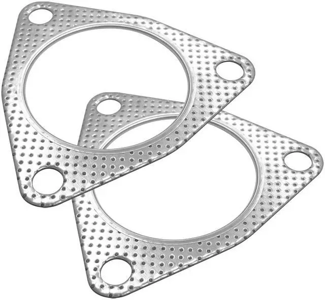 Main image of 2PCS Exhaust Gasket, 3 Bolt Metal Three-hole Exhaust Flange Gasket, Multifunctional Manifold/Header/Muffler/Catalytic Converter Gasket,Exhaust Seal Gasket for Most Cars,Trucks,SUVs(2.5In)
