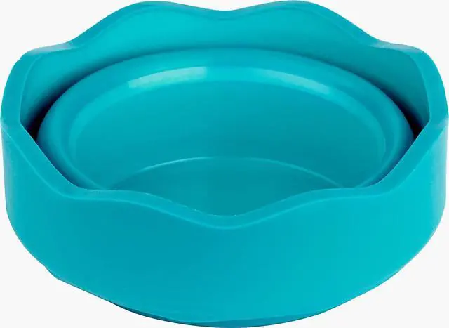 Alt view image 6 of 7 - Clic & Go Portable Paint Water Cup with Brush Holder, Turquoise - Collapsible Paint Brush Cleaner Rinse Cup, Travel Friendly Painting Accessories