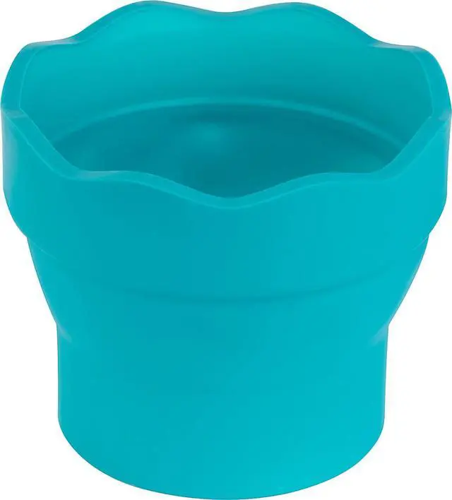Alt view image 7 of 7 - Clic & Go Portable Paint Water Cup with Brush Holder, Turquoise - Collapsible Paint Brush Cleaner Rinse Cup, Travel Friendly Painting Accessories