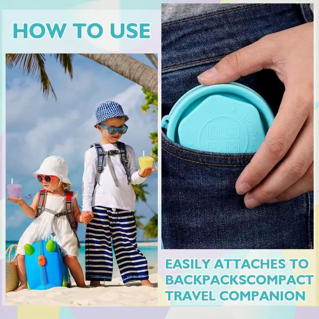 Alt view image 5 of 6 - 3 Pack Silicone Collapsible Travel Cups with Straws 6oz Foldable Water Cup Folding Camping Mug Small Portable Drinking Cup with Lid for Travel Cruise Hiking Summer Outdoors