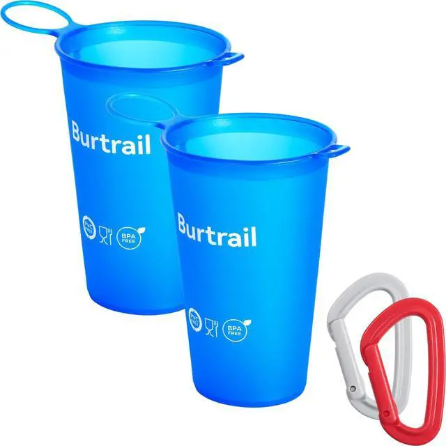 Main image of 200 ml/6.8 oz-2Pack-Collapsible Cup TPU Running Water Cup Ultralight Protable with Carabiner for Backpacking,Running,Climbing,Camping,Party-BPA Free,Blue