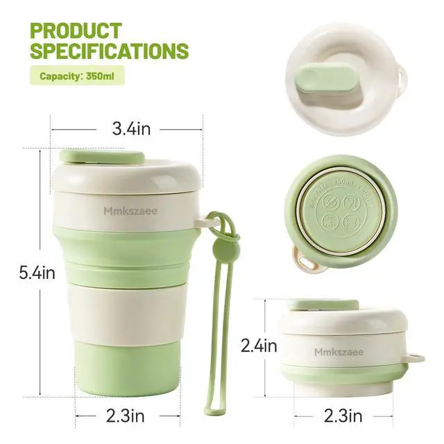 Alt view image 6 of 7 - Collapsible Silicone Water Bottle, Leakproof for Travel Camping | Reusable Foldable Water Cup, Pocket Size for Hiking Beach Gym Festival, Food-Grade Silicone, BPA-Free & Lightweight