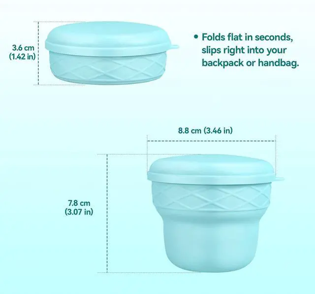 Alt view image 3 of 6 - 7oz/200ml Collapsible Silicone Cup with Lid,BPA-Free,Portable Reusable Drinking Water Cup for Travel,Camping, Hiking,Picnic,Outdoor Sports (Color Block)