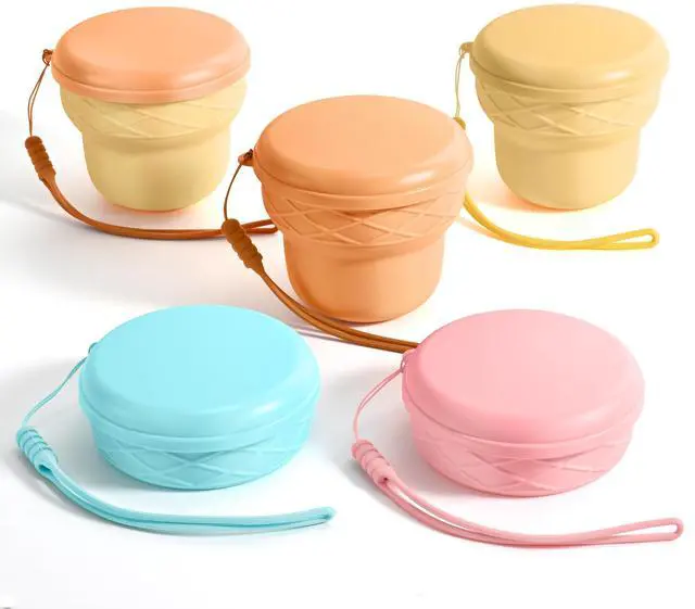 Alt view image 2 of 6 - 7oz/200ml Collapsible Silicone Cup with Lid,BPA-Free,Portable Reusable Drinking Water Cup for Travel,Camping, Hiking,Picnic,Outdoor Sports (Color Block)