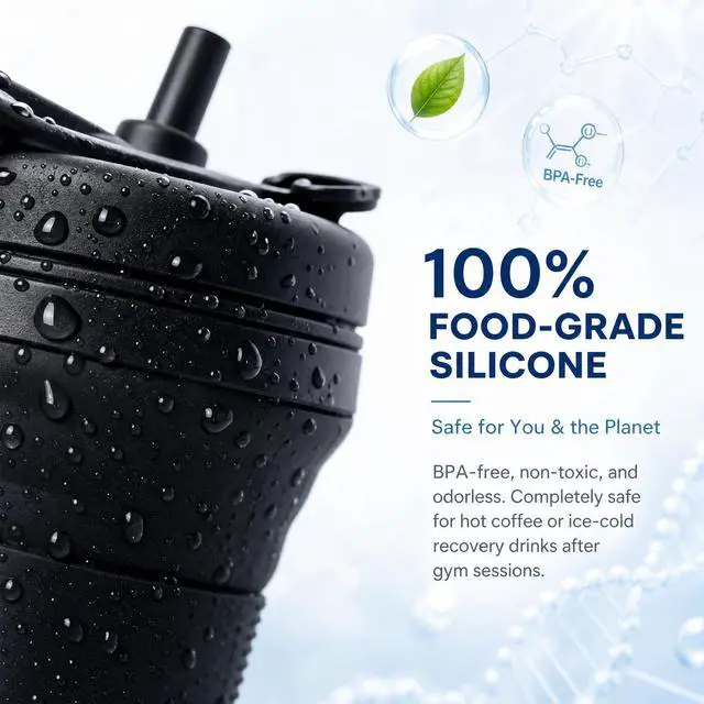 Alt view image 5 of 7 - 20oz Collapsible Cup with Lid Portable Collapsible Coffee Cup BPA-Free Collapsible Cups for Traveling Camping Hiking Picnic
