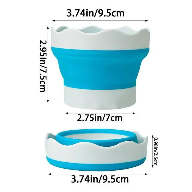 Alt view image 2 of 7 - 4 PCS Collapsible Paint Brush Washer Multifunctional Collapsible Bucket Foldable Water Cup Portable Silicone Washing Bucket Brush Holder Mini Foldable Washing Buckets for Watercolor Oil Painting