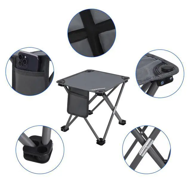 Alt view image 3 of 6 - Camping Stool,Portable Folding Compact Lightweight Stool Seat for Camping Fishing Hiking Gardening Outdoor Walking Backpacking Travelling and Beach with Carry Bag (Grey)
