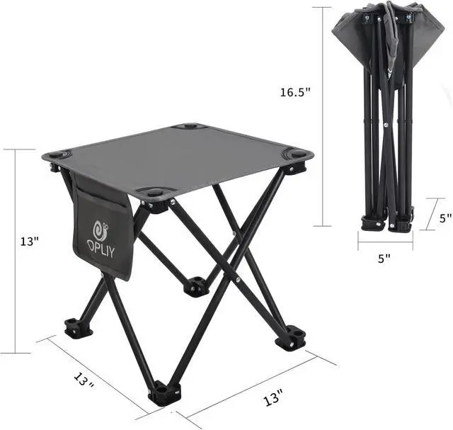 Alt view image 3 of 7 - Camping Stool, Folding Small Chair Portable Camp Stool for Camping Fishing Hiking Gardening and Beach, Camping Seat with Carry Bag (Gray)