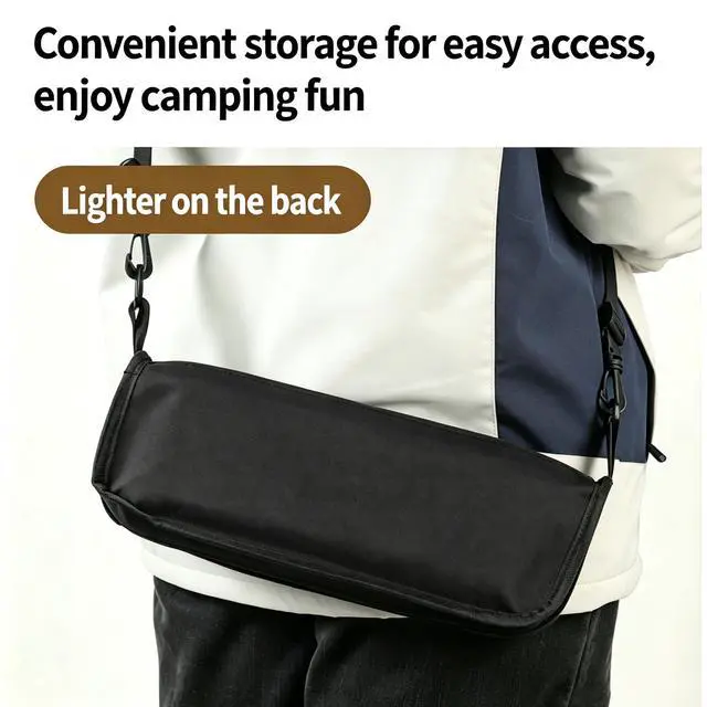 Alt view image 3 of 7 - Foldable Backpack Stool, Folding Backpack Stool with Shoulder Strap & 2 Side Pockets, Collapsible Folding Stool for Camping, Fishing, Hiking, Travel & Outdoor (Black)