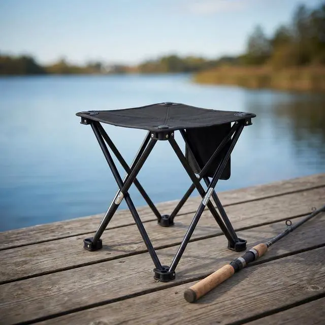 Alt view image 7 of 7 - Portable Folding Camping Stool w/Foot Rest, Lightweight Mini Chair | Collapsible Ottoman for Outdoor Travel, Beach, Hiking, Fishing, Compact Footrest Stool w/Camp Chair, Foldable Mat RV & Picnic