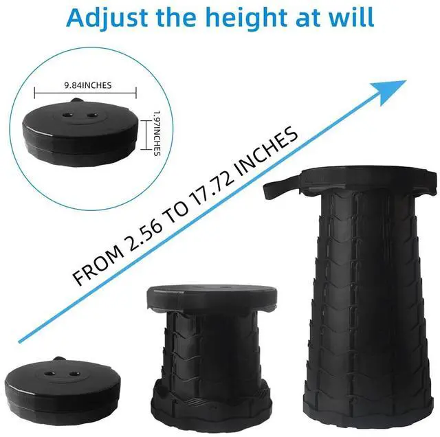 Alt view image 5 of 7 - Upgraded Folding Stool, Portable Folding Camping Seat, 440 lbs | Lightweight and Sturdy, Portable and Expandable, Height Adjustable, Suitable for Fishing, Hiking, Festivals, and Barbecuing