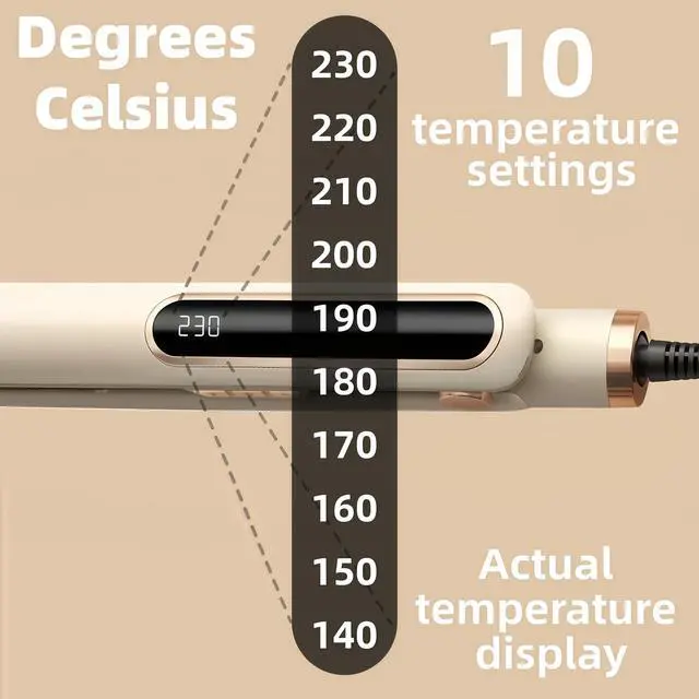 Alt view image 4 of 6 - Flat Iron Hair Straightener 1 Inch Flat Iron and Curler 2 in 1 Titanium Ceramic Ionic Dual Voltage& LED Display StraightenerPortable Straightener and Curlers with 10s Heat Up