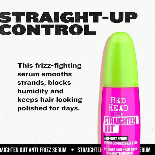 Alt view image 4 of 7 - Bed Head Straighten Out Anti-Frizz Serum for Smooth and Shine, Sulfate-Free Styling Serum for All Hair Types