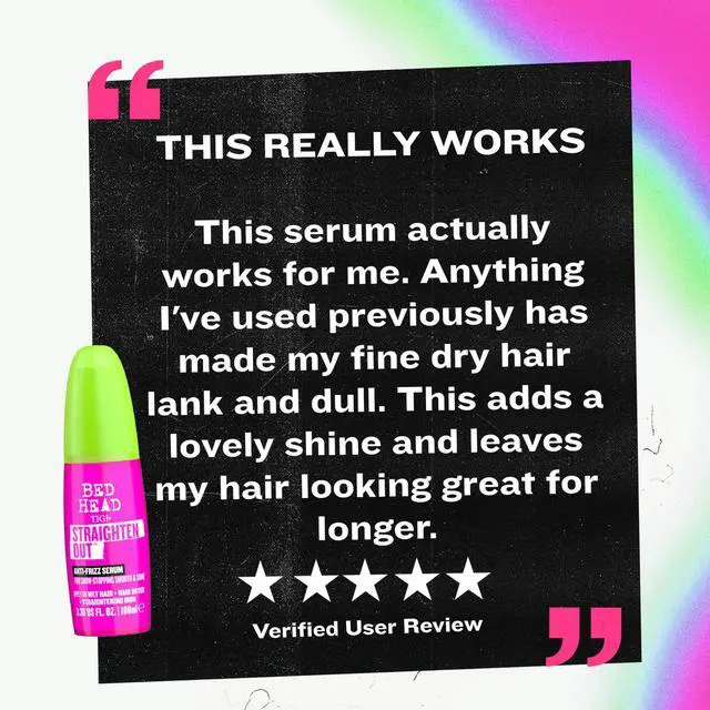 Alt view image 7 of 7 - Bed Head Straighten Out Anti-Frizz Serum for Smooth and Shine, Sulfate-Free Styling Serum for All Hair Types