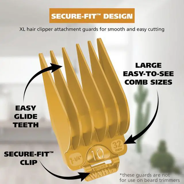 Alt view image 3 of 7 - Hair Clipper Genuine Secure Fit Attachment Guard Set, #10 & #12 | Guide Combs For Long Hair Styles & Fades, 2 Full Size Hair Clipper Guide Combs Model 3025025