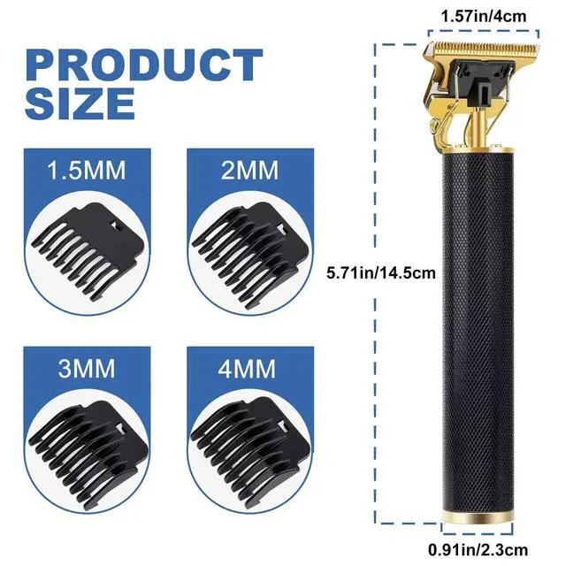 Alt view image 7 of 7 - Professional Hair Trimmer for Men, Beard Trimmer Hair Clippers for Men, Cordless Rechargeable Hair Trimmer Metal Body Cutting Grooming Kit,Beard Shaver Barbershop