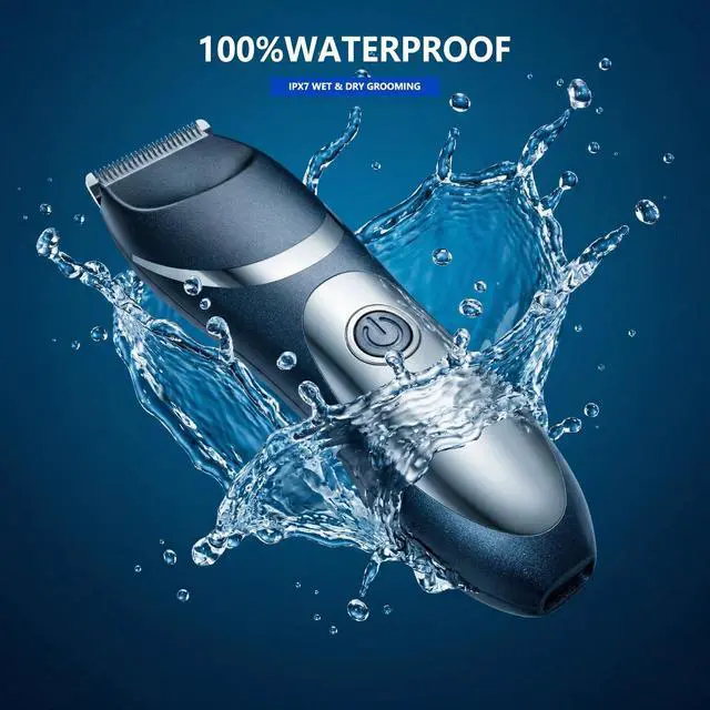 Alt view image 4 of 7 - Men's Body and Groin Trimmer, Electric Manscaping Groomer with Skin-Friendly Ceramic Blade, LED Light, IPX7 Waterproof Wet/Dry Pubic Hair Shaver, USB-C Rechargeable Grooming Kit