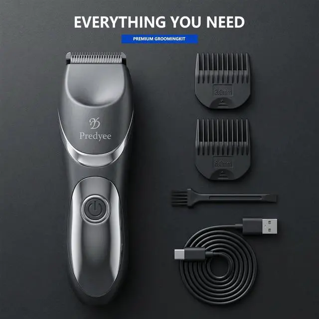 Alt view image 6 of 7 - Men's Body and Groin Trimmer, Electric Manscaping Groomer with Skin-Friendly Ceramic Blade, LED Light, IPX7 Waterproof Wet/Dry Pubic Hair Shaver, USB-C Rechargeable Grooming Kit