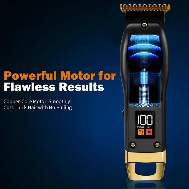 Alt view image 6 of 7 - Beard Trimmer for Men, Cordless Hair Clippers for Men with 6 Guards | Type-C Rechargeable Hair Trimmer with Led Display, Electric Razors for Face, Neck, Groin & Manscaping, Ideal Gift for Men