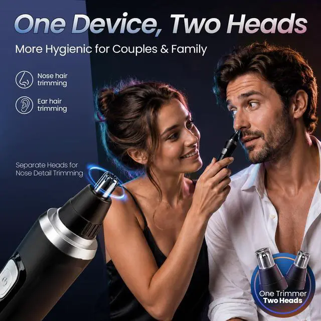 Alt view image 3 of 7 - Ear and Nose Hair Trimmer for Men & Women,2026 Painless USB Rechargeable Eyebrow & Facial & Nose Hair Trimmer Clipper with LED Display for Easy Cleansing Travel Size