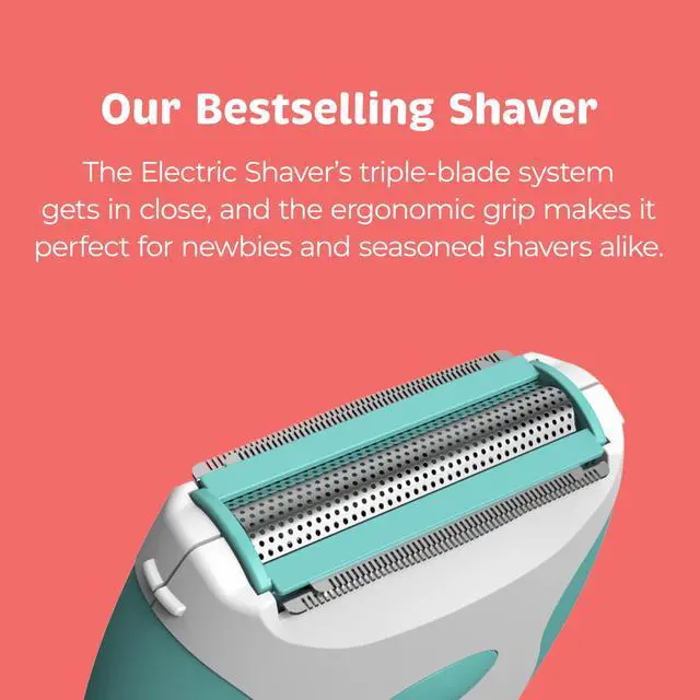 Alt view image 5 of 7 - Electric Shaver for Women, Triple Blade Razor, Wet/Dry | Hair removal for bikini line, women's electric razor for body grooming, bikini razor, bi-directional, battery powered