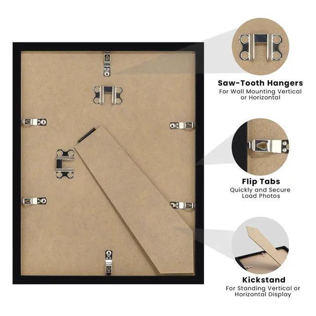 Alt view image 3 of 7 - Certificate Frame, 8.5 by 11 Diploma Frames, 1 Pack, Black | Clear Plexiglass, 8.5x11 Document Degree Frames for Gallery Wall and Tabletop, Graduation Gift