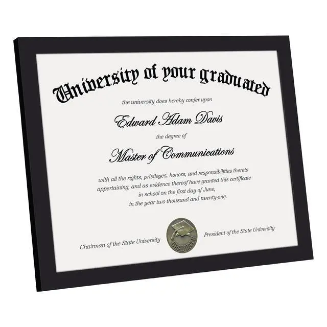 Alt view image 7 of 7 - Certificate Frame, 8.5 by 11 Diploma Frames, 1 Pack, Black | Clear Plexiglass, 8.5x11 Document Degree Frames for Gallery Wall and Tabletop, Graduation Gift