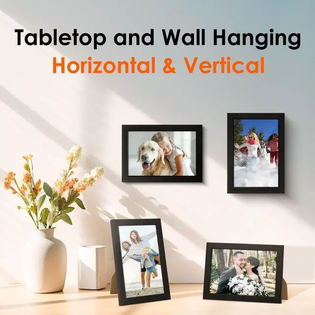 Alt view image 6 of 7 - 4x6 Picture Frame Set of 10, 4x6 Photo Frames Bulk with HD Plexiglass for Wall Hanging or Tabletop Display, Black