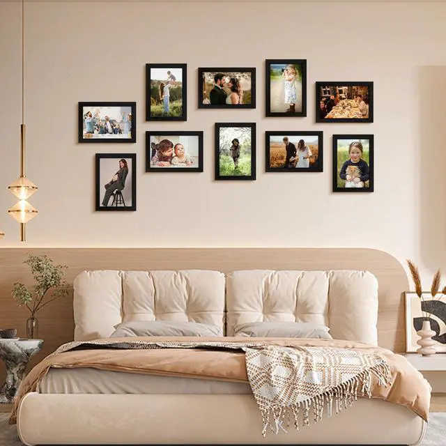 Alt view image 7 of 7 - 4x6 Picture Frame Set of 10, 4x6 Photo Frames Bulk with HD Plexiglass for Wall Hanging or Tabletop Display, Black