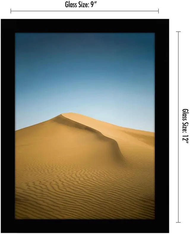 Alt view image 2 of 6 - 9x12 Picture Frame - Engineered Wood - Black | Shatter-resistant glass, wall or tabletop display with included easel, sawtooth hangers included
