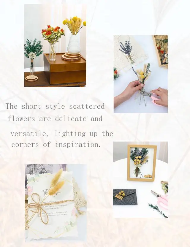 Alt view image 5 of 7 - DIY Natural Dried Flower Set, Bulk Dried Flowers for Vase, Dried Flowers with Stems, Dried Roses, Mini Dried Flower Bouquets.(Brown)
