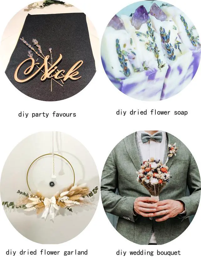 Alt view image 7 of 7 - DIY Natural Dried Flower Set, Bulk Dried Flowers for Vase, Dried Flowers with Stems, Dried Roses, Mini Dried Flower Bouquets.(Brown)