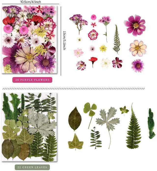 Alt view image 3 of 5 - 110+ Pcs Dried Pressed Flowers for Resin Crafts Colorful-C | real dry flowers and Leaves with Tweezers for resin molds DIY jewelry, scrapbooking, soap, candles, Nails Décor, Cards